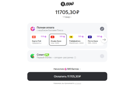 Оплата с помощью Я.Пей картами и СБП